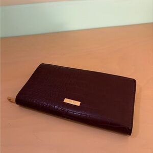 Purple Aldo Crocodile Embossed Wallet/Clutch